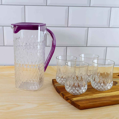Supermom Roma Plastic Jug With Glasses Combo Set (5 Pc) - BeSh Deals®