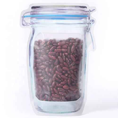 1075 Reusable Airtight Seal Plastic Food Storage Mason Jar Zipper (1000ml)