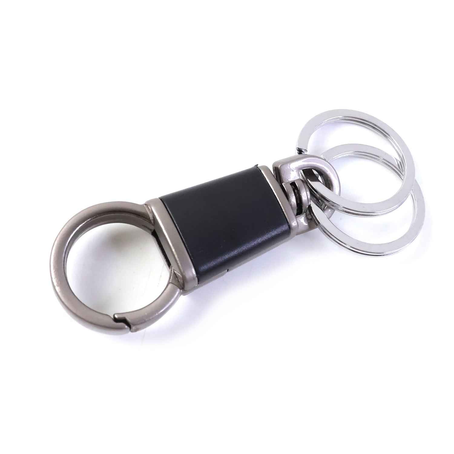 Premium Dual Ring Metal Key Holder With Rotating Swivel (1 Pc)