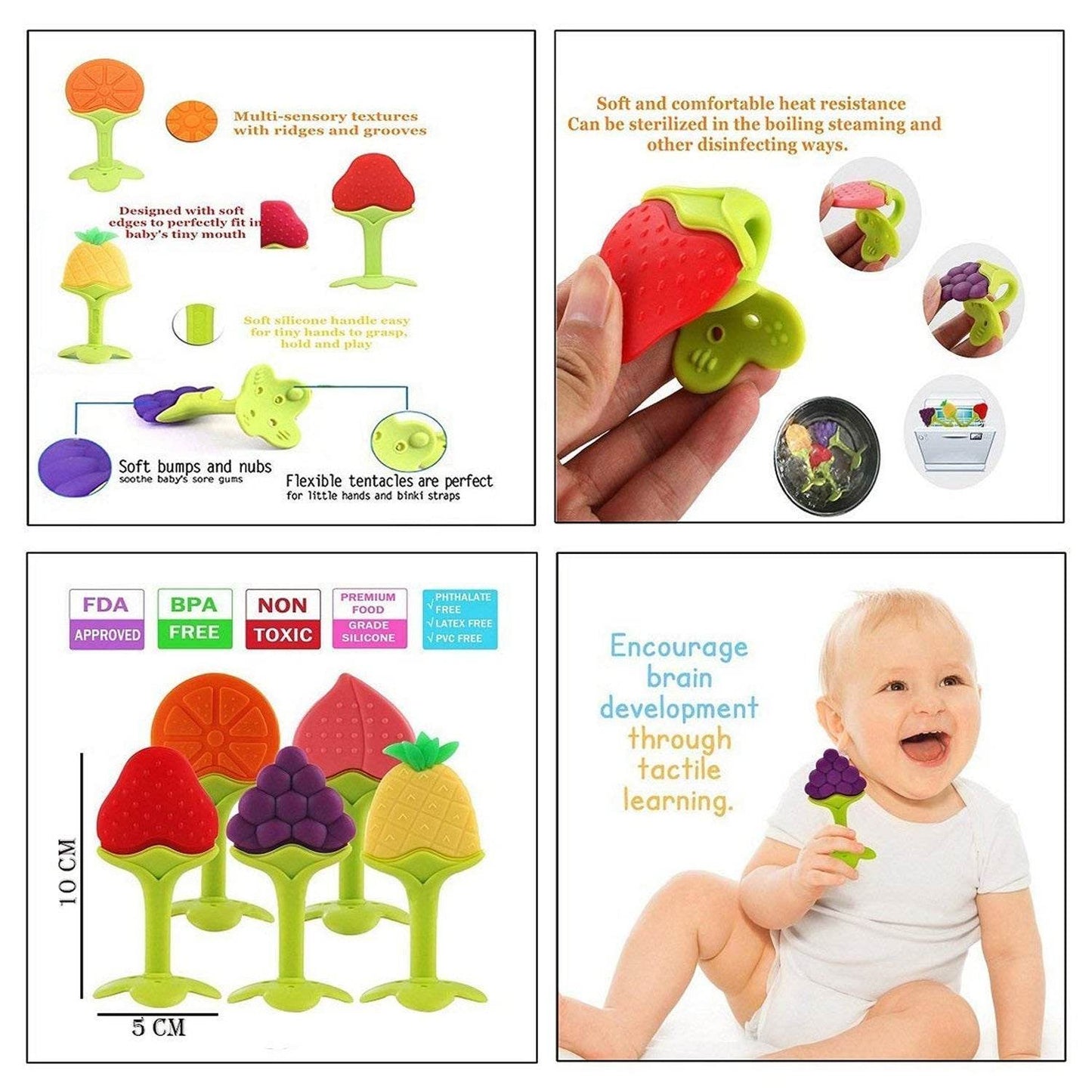 4490 Silicone Fruit Shape Teether Toy Food Grade Silicon Teether Use For Baby  Toddlers  Infants  Children - Best Deals at BeSh Deals®