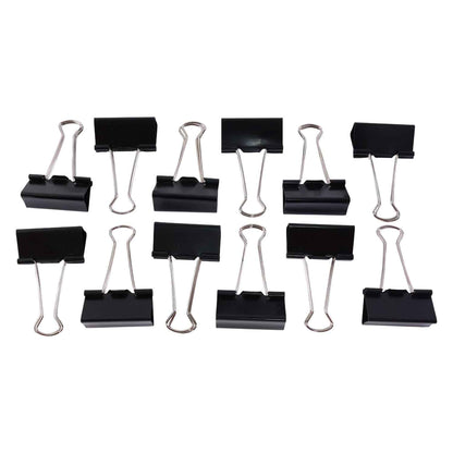Extra Large Heavy-duty Black Binder Clips Set (41 Mm 12 Pc)