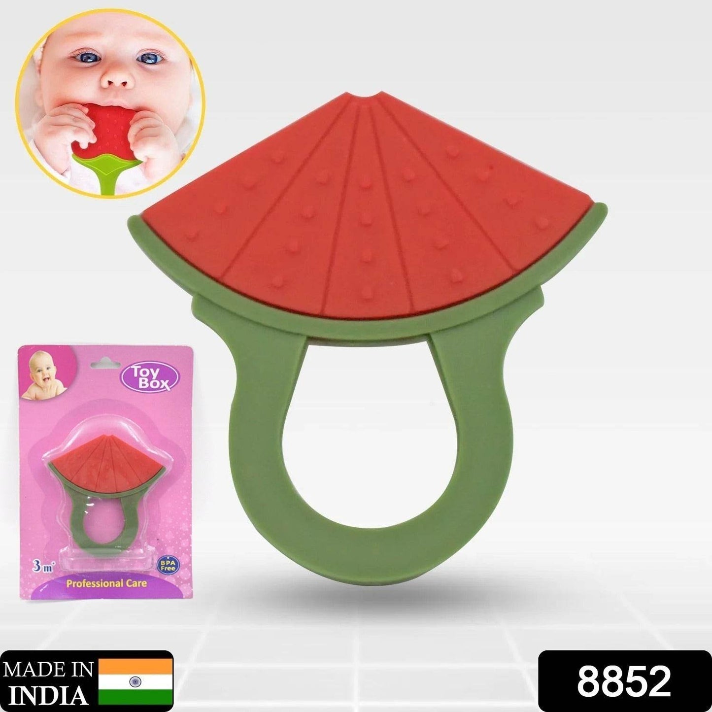 Baby Silicone Teether Fruit Teether For Toddlers100 Food Grade Silicone Teether Non-toxic  Latex Free Suitable For Kids Above 3 Months - Grapes Banana Watermelon (1 Pc ) - Best Deals at BeSh Deals®