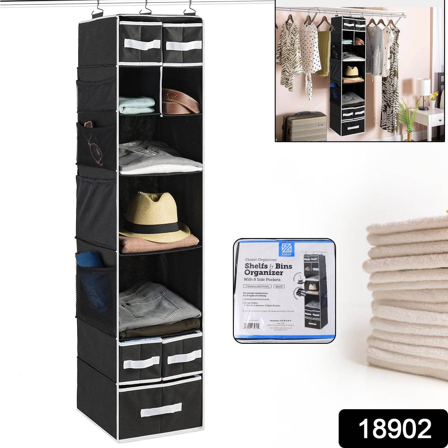 9 Shelf Hanging Closet Organizer With 5 Drawer Organizers - Best Deals at BeSh Deals®