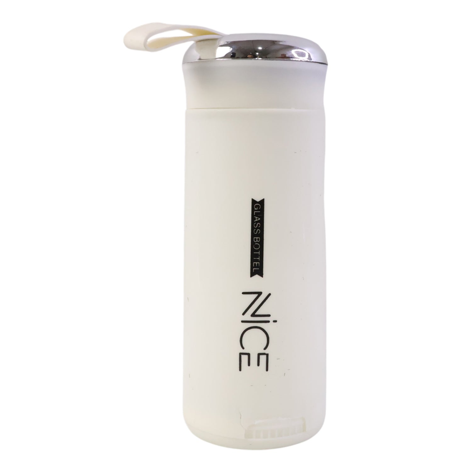 Premium White Glass Water Bottle (1 Pc 400 Ml)