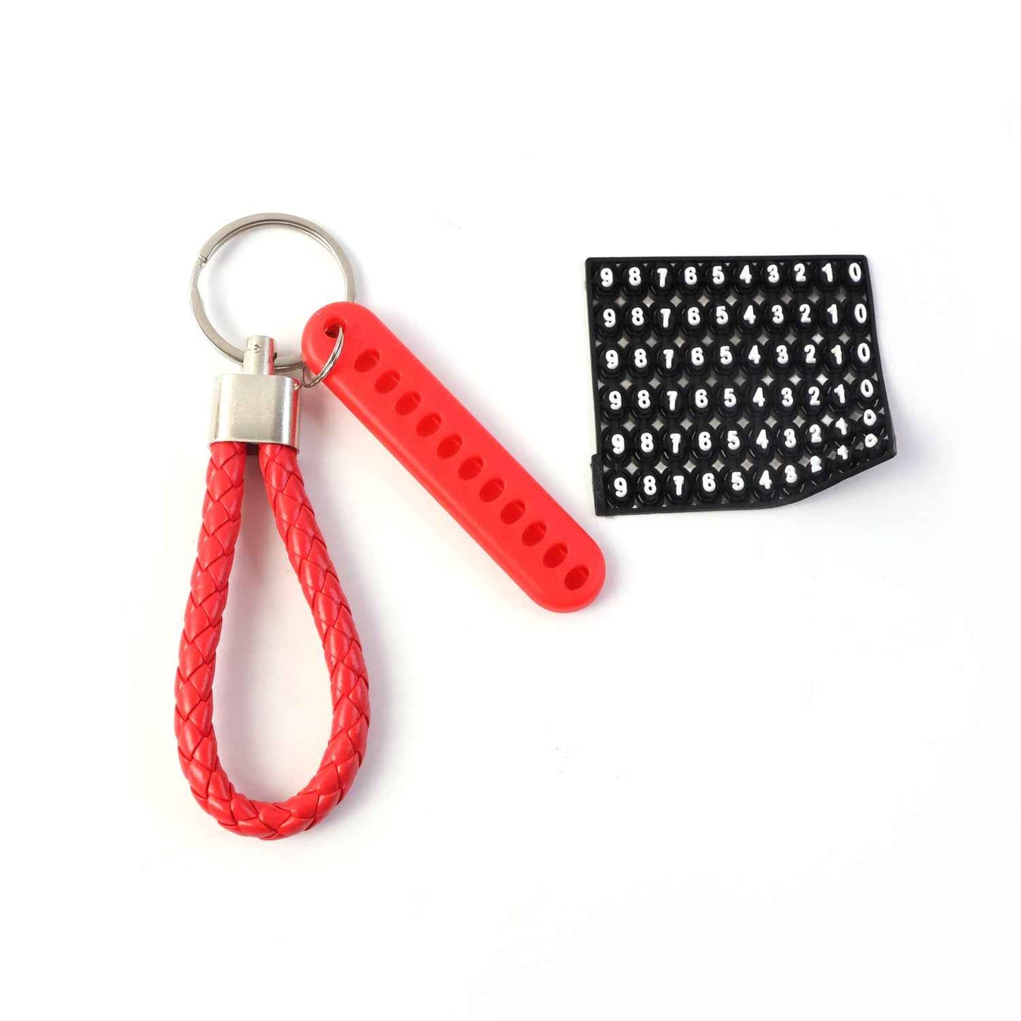 Anti-lost Keychain With Number Plate  1 Pc