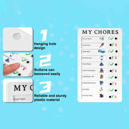 4448 Portable My Chores Home Note Board Management Planning Memo Boards Reminding Time. (Size - 20x12cm)