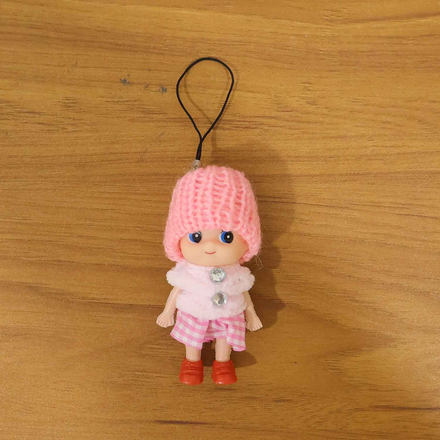 Cute Mini Doll Keychain Soft Knitted Cap Girl Charm Keyring (1 Pc  Mix Color)