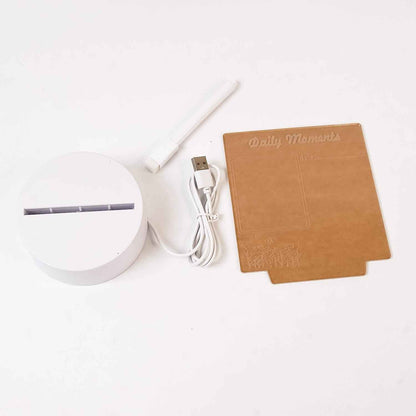 12939 Creative Visualization Lamp 3 Dacrylic Decorative Lamp For Creative Keeps Notes Drawing Table Lamp For Home Decor  Bedroom  Gift  Office Decoration  Erasable Board (Heart-shape  1 Pc)
