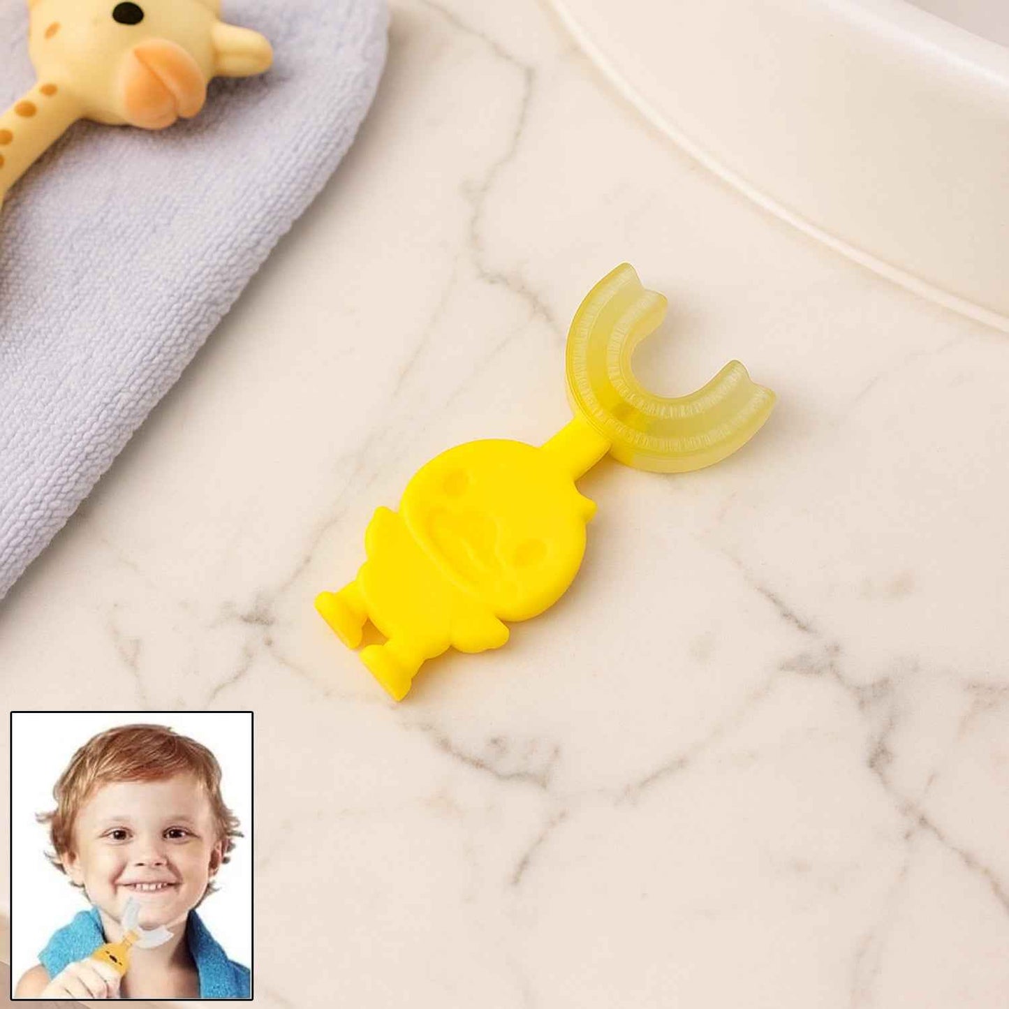 Cute Cartoon Duck U-shape Baby Toothbrush (1 Pc  Mix Color)