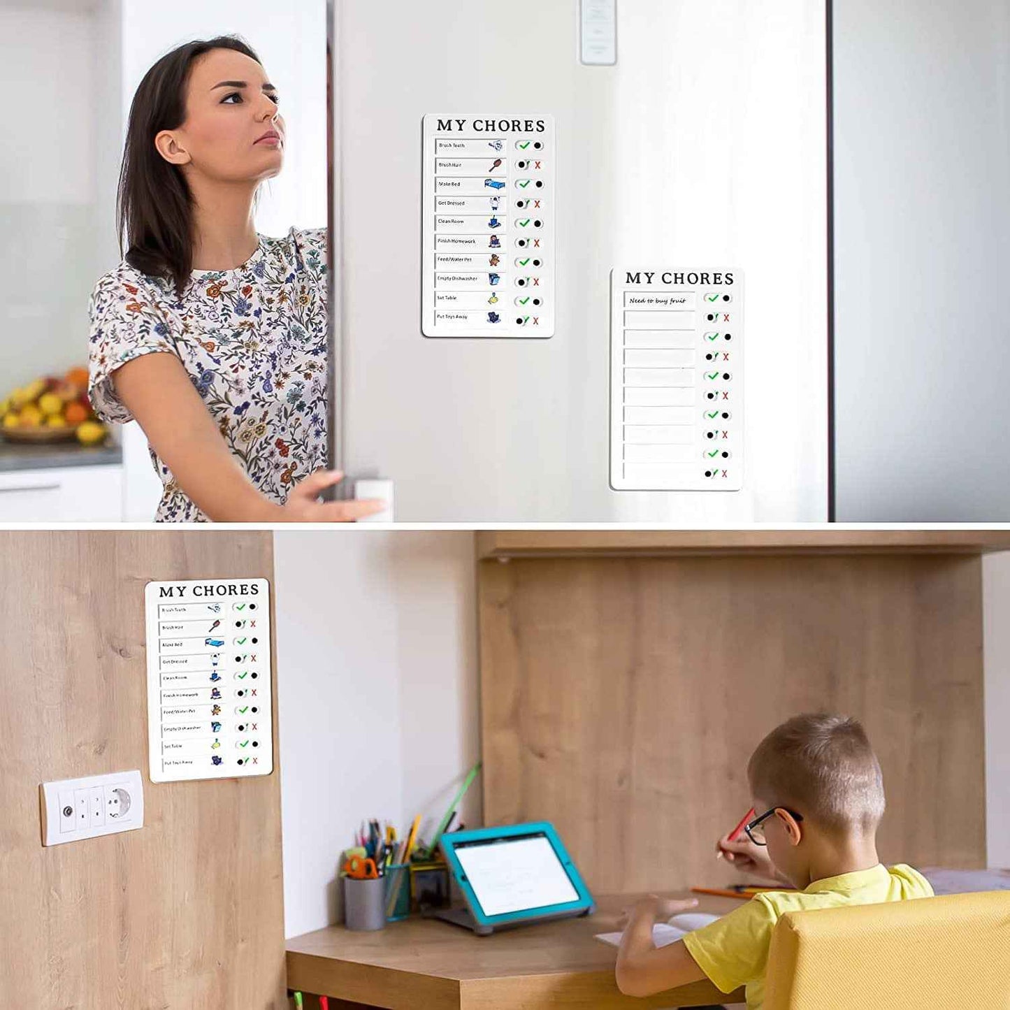 4448 Portable My Chores Home Note Board Management Planning Memo Boards Reminding Time. (Size - 20x12cm)
