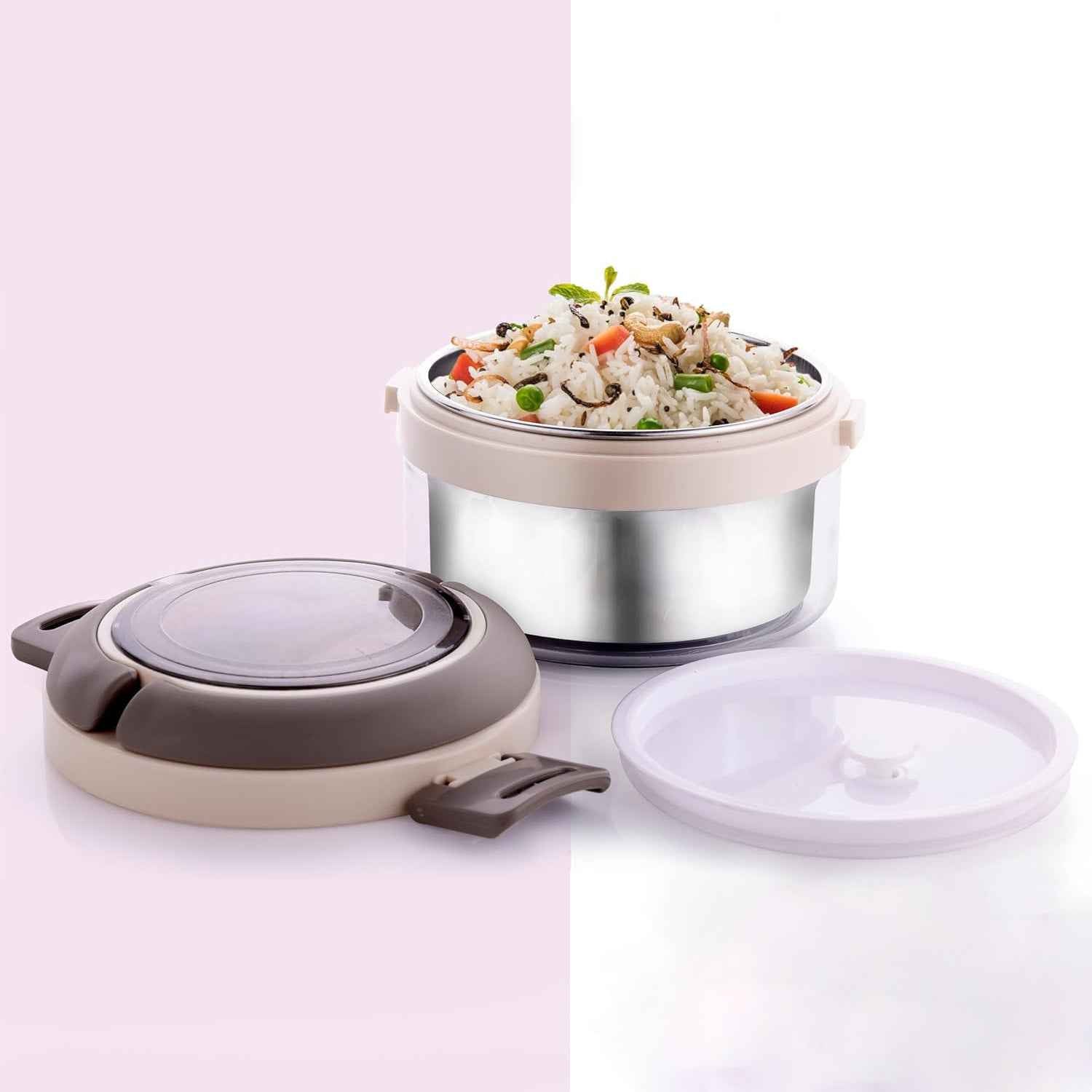 Ganesh Tiara 400Ml Stainless Steel Insulated Lunch Box With Leakproof Lid Folding Spoon - BeSh Deals®