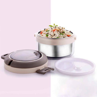 Ganesh Tiara 400Ml Stainless Steel Insulated Lunch Box With Leakproof Lid Folding Spoon - BeSh Deals®