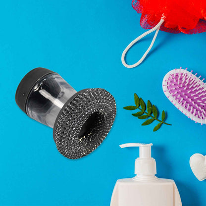 4921 Soap Dispensing Palm Brush Washing Liquid Dish Brush Soap Pot Utensils With Dispenser Cleaning