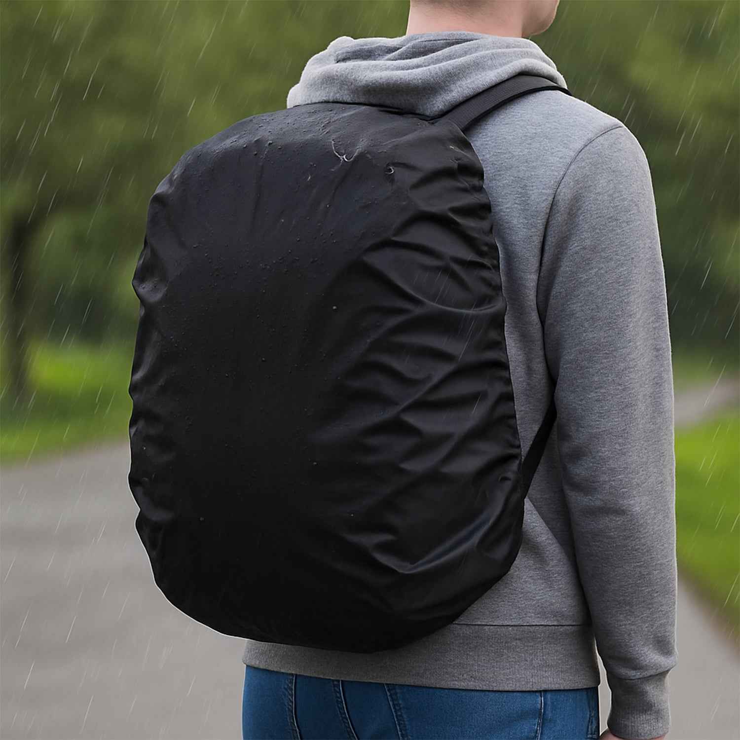 4100 Heavy Waterproof Nylon Rain Coverdust Cover - Elastic Adjustable For Laptop Bags And Backpacks School Bag Waterproof Cover Dust Proof Backpack Laptop Bag Cover (1pc)