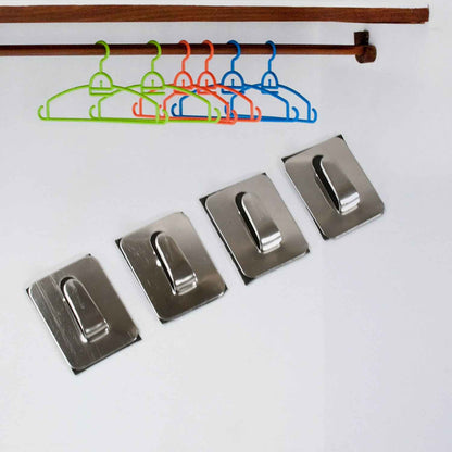 Self- Adhesive Hooks Heavy Duty Wall Hooks Hangers Stainless Steel Waterproof Sticky Hooks For Hanging Robe Coat Towel Kitchen Bathroom And.