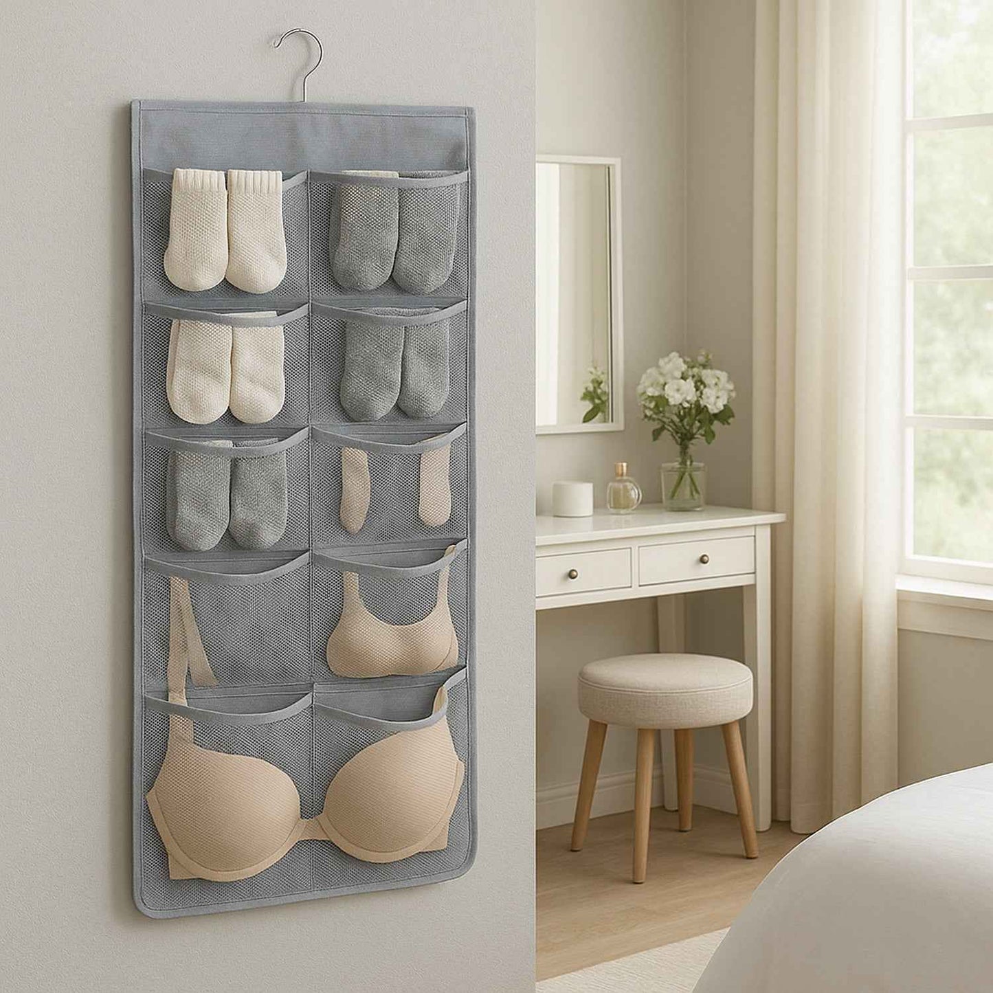 Under Garment Organizer Hanging Storage Bag (80 X 38 Cm  1 Pc)