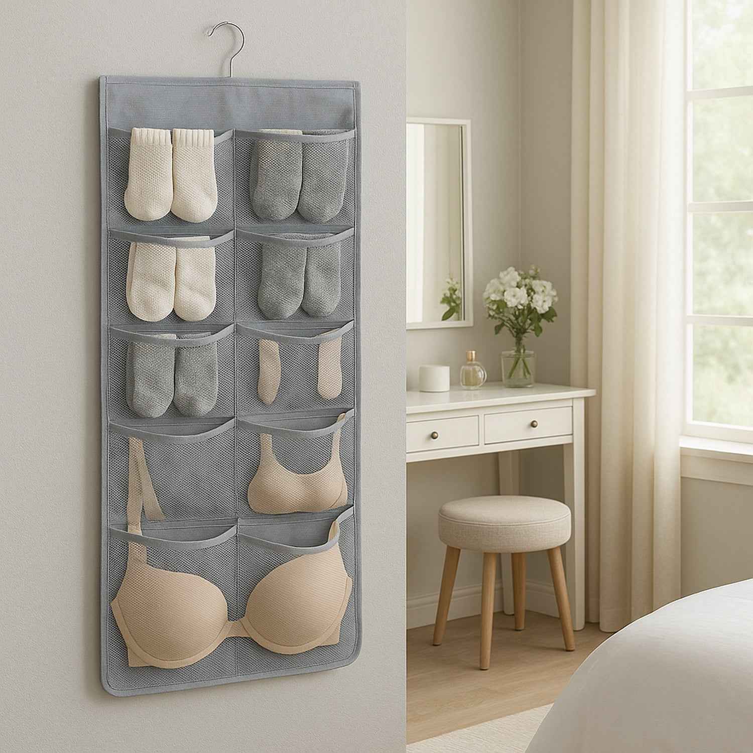 Under Garment Organizer Hanging Storage Bag (80 X 38 Cm  1 Pc)