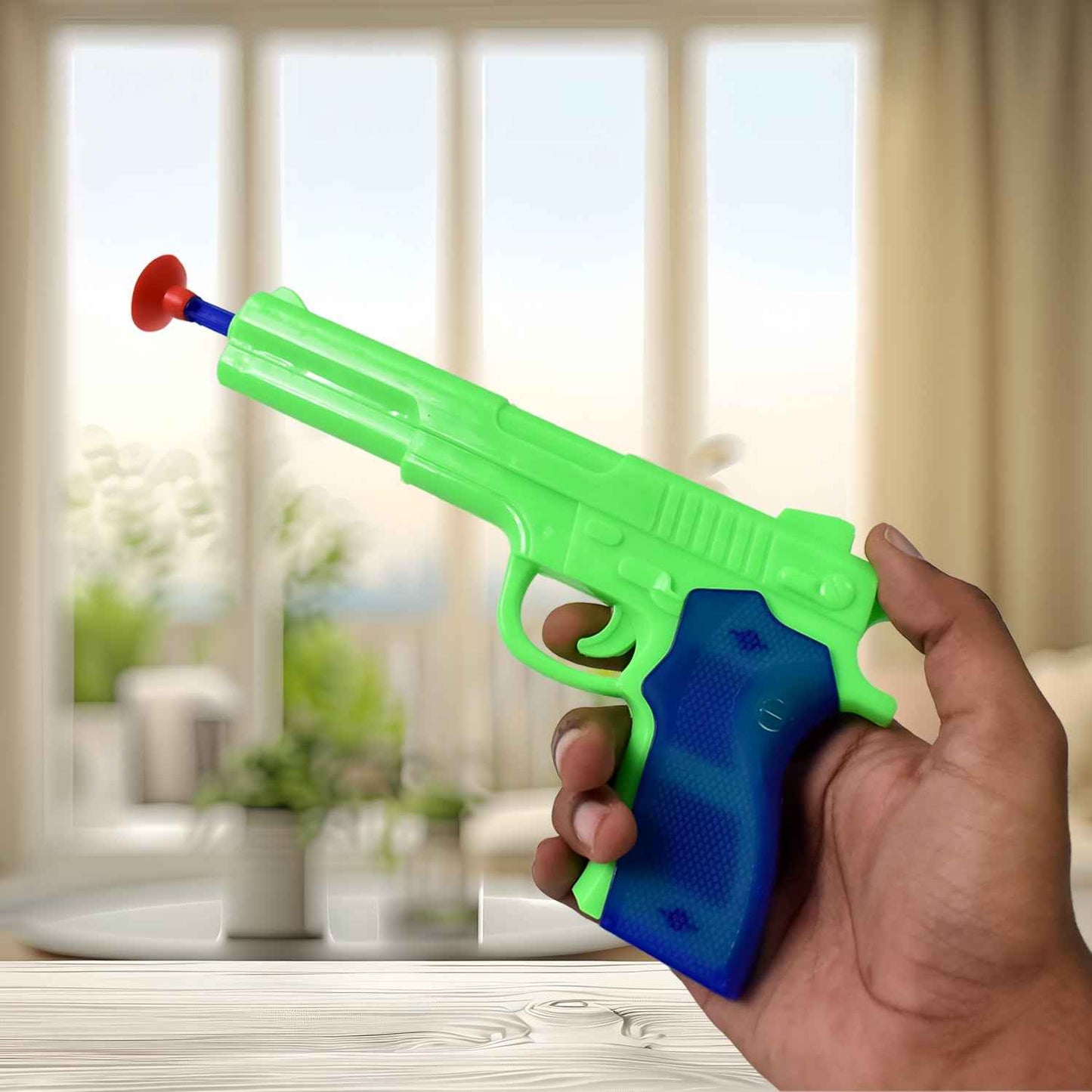 Medium Size Plastic 1 Gun With 5 Soft Suction Dart Bullets (1 Set)