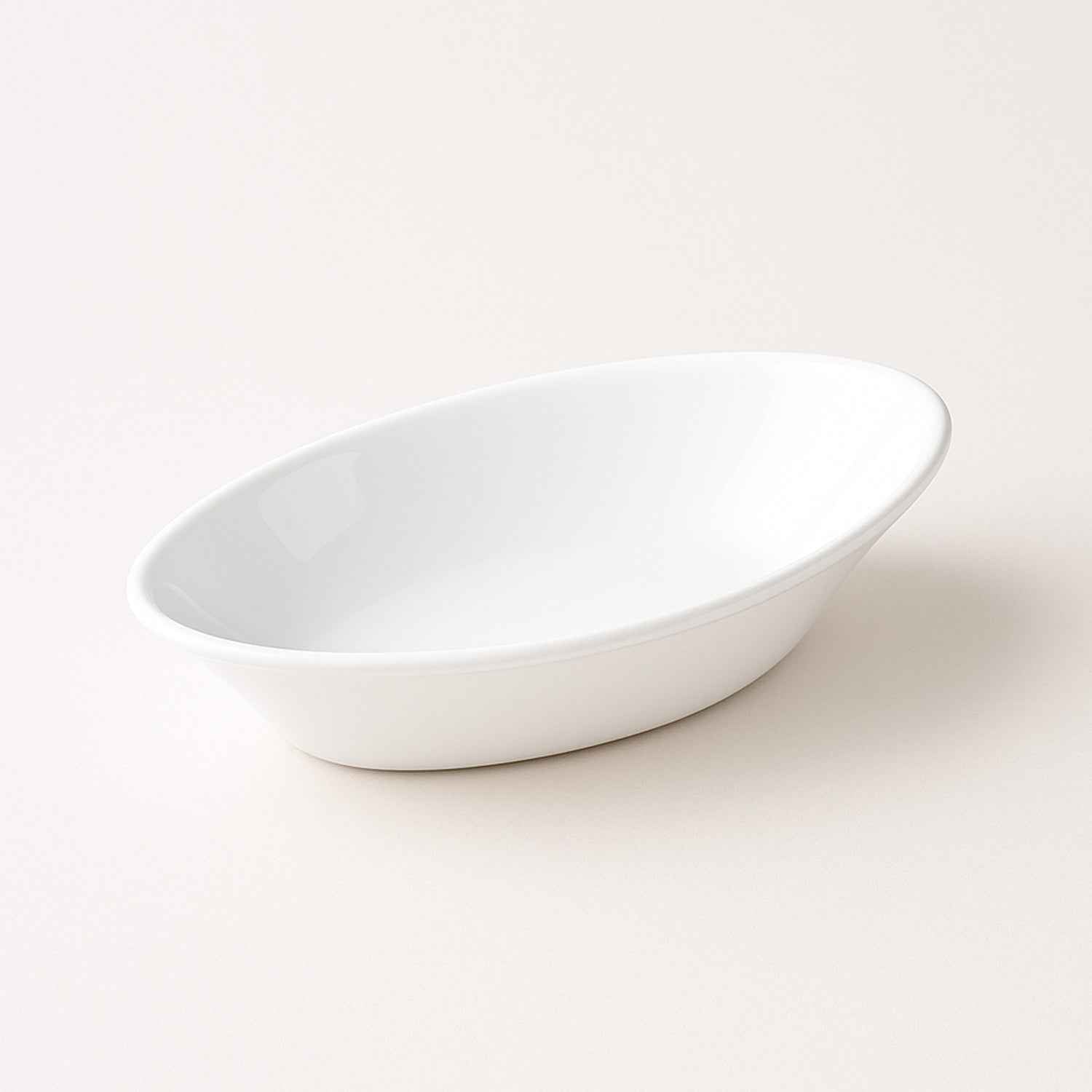 Plastic Marin Serving Bowl  Elegant Oval Deep Bowl (1 Pc  White)