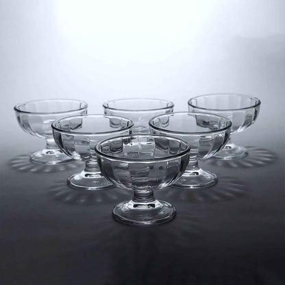 Premium Glass Ice Cream Dessert Bowl 6 Pc Set