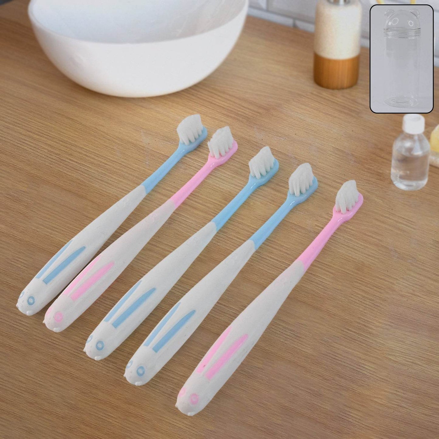 Multipurpose Travel-friendly Toothbrush Holder With 4 Soft Bristle Toothbrushes - Best Deals at BeSh Deals®