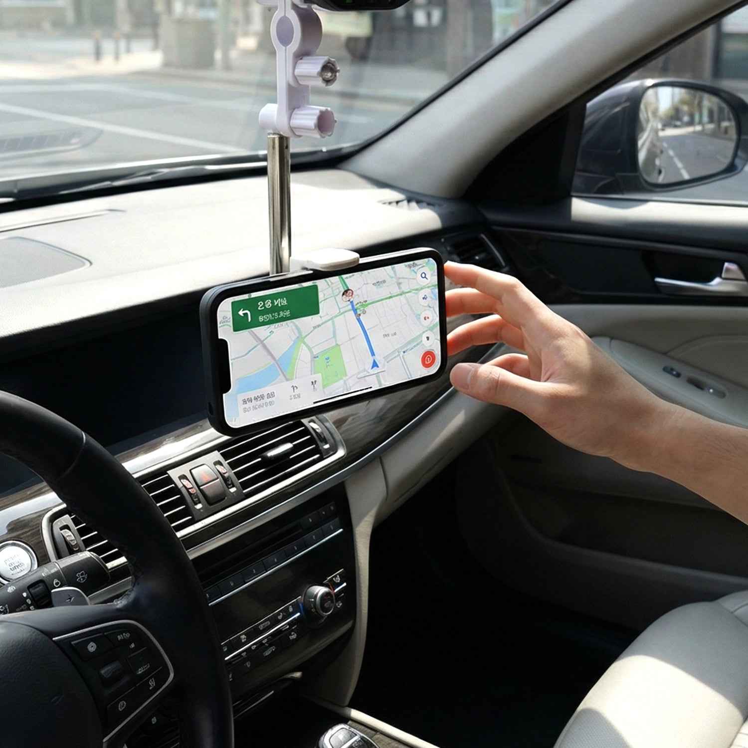 Adjustable Rearview Mirror Car Mobile Phone Holder (1 Pc)