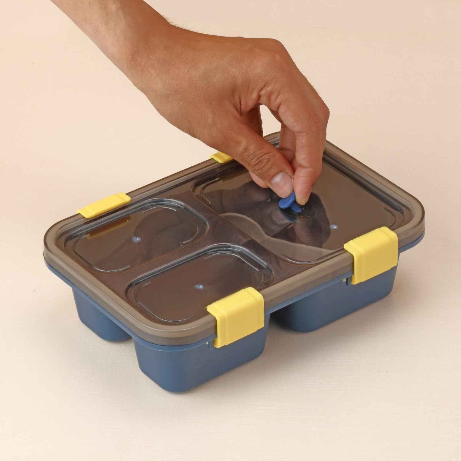 5627 Plastic Lunch Box For Kids Lunch Box For Kids 3 Compartment Insulated Lunch Box Tiffin Box For Boys Girls School  Office Men (3 Compartment Lunch Box)