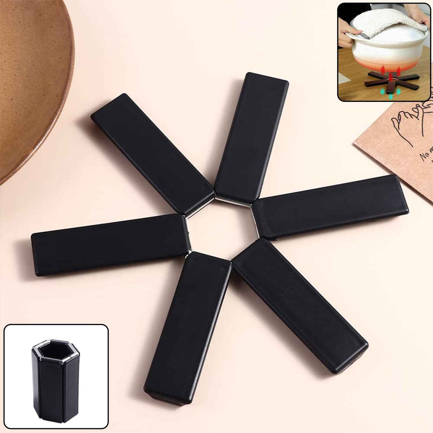 Folding Insulated Pad For Hot Pots - Foldable Trivet Mats (1 Pc)