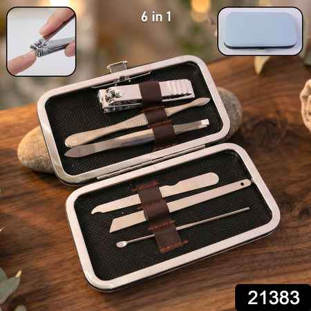 6 In 1 Premium Nail Care Manicure Pedicure Grooming Kit (1 Set)