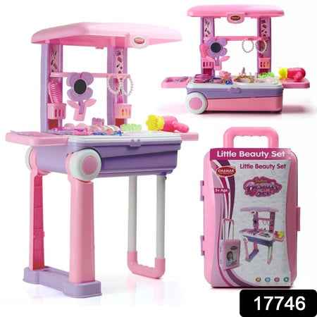 17746 Big Beauty Set Suitcase On Wheel The Ultimate Beauty Set On Wheels For Girls Makeup Kit Is Easy To Clean  Use Portable Beauty Set With 25 Pieces For 3 Years Bis Approved. (Beauty Set Trolley)