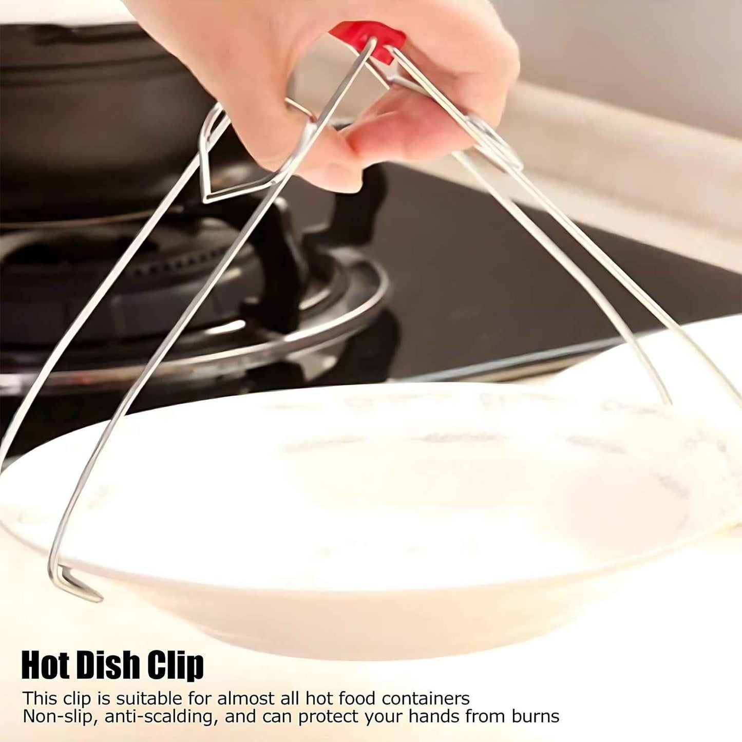 Heavy-duty Stainless Steel Kitchen Dish Plate Bowl Vessel Gripper Tong (1 Pc)