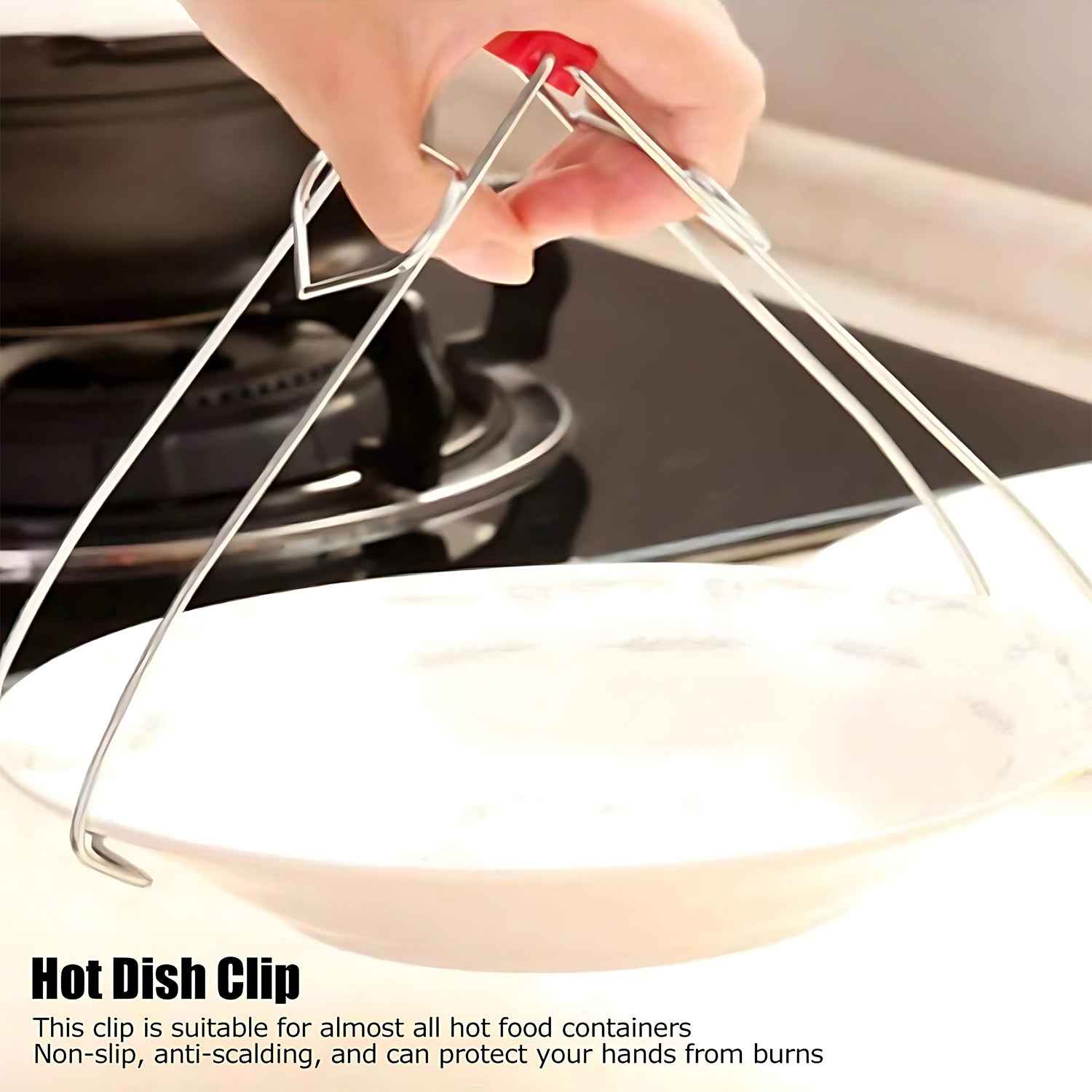 Heavy-duty Stainless Steel Kitchen Dish Plate Bowl Vessel Gripper Tong (1 Pc)