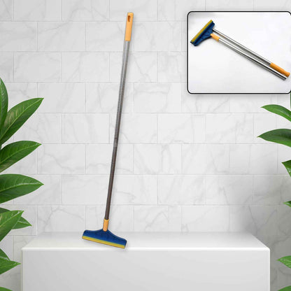 7928 2 In 1 Cleaning Brush Long Handle Floor Brush Rotatable Cleaning Brush For Bathroom Kitchen 120 Degree Triangular Rotating Brush Head With Wiper