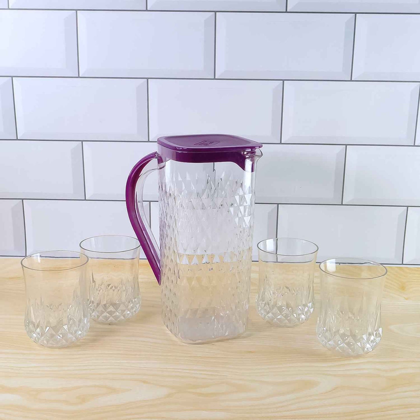 Supermom Roma Plastic Jug With Glasses Combo Set (5 Pc) - BeSh Deals®