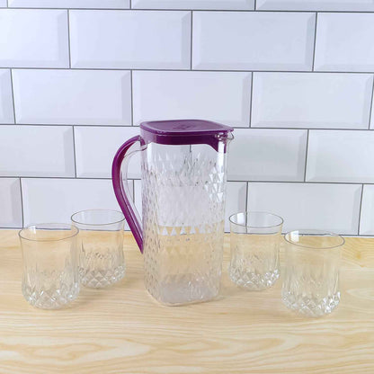 Supermom Roma Plastic Jug With Glasses Combo Set (5 Pc) - BeSh Deals®