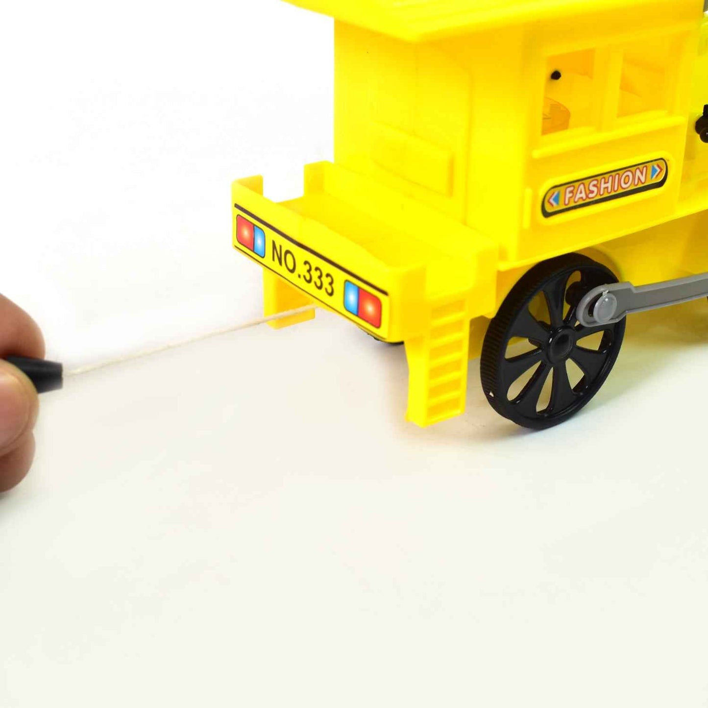 Pull And Go Train With Light Plastic String Pull Back Train (1 Pc  Mix Color)