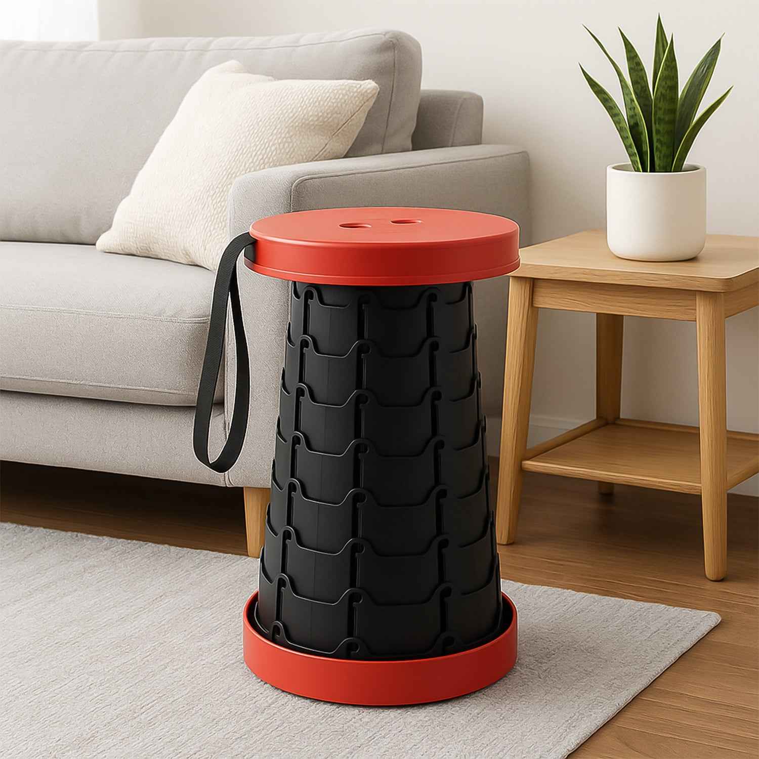 Adjustable Portable Telescopic Folding Stool (1 Pc)