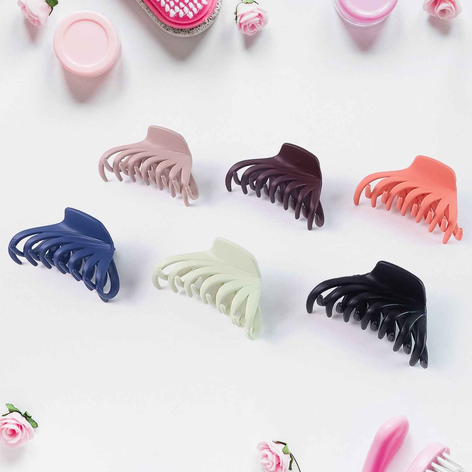 Hair Claw Clips Set For Women  Girls (Mix Design  Multicolor  12 Pc)