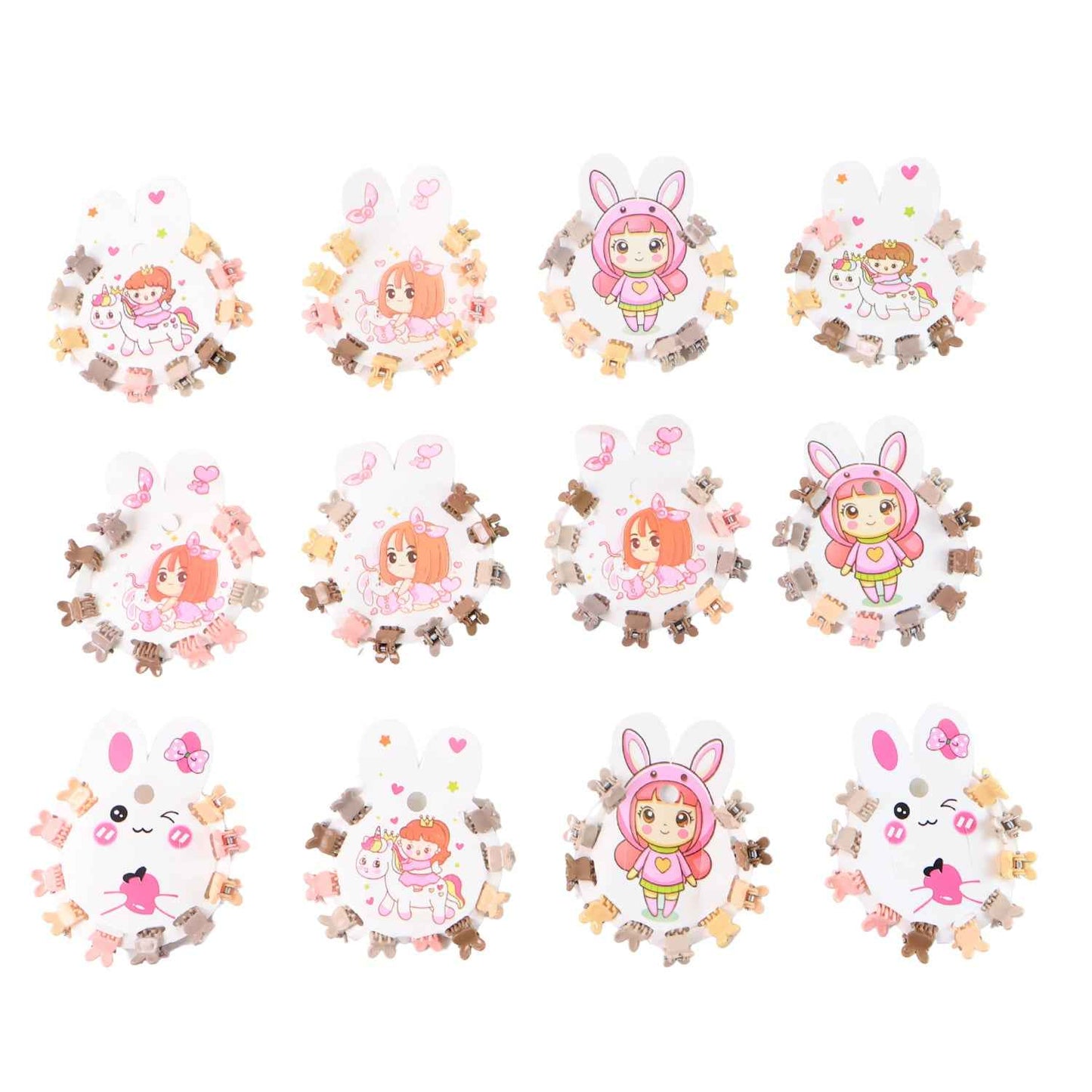 Mini Claw Hair Clips Set For Girls (12 Pkt  1 Set)