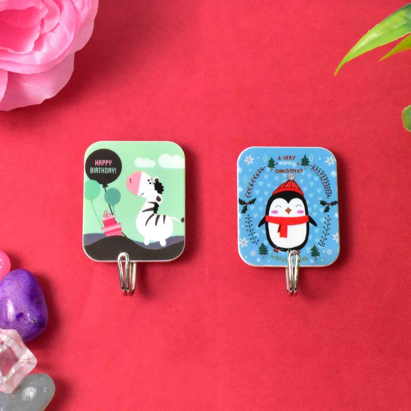 Multipurpose Strong Cartoon Hook Self-adhesive Hooks (2 Pc Set)