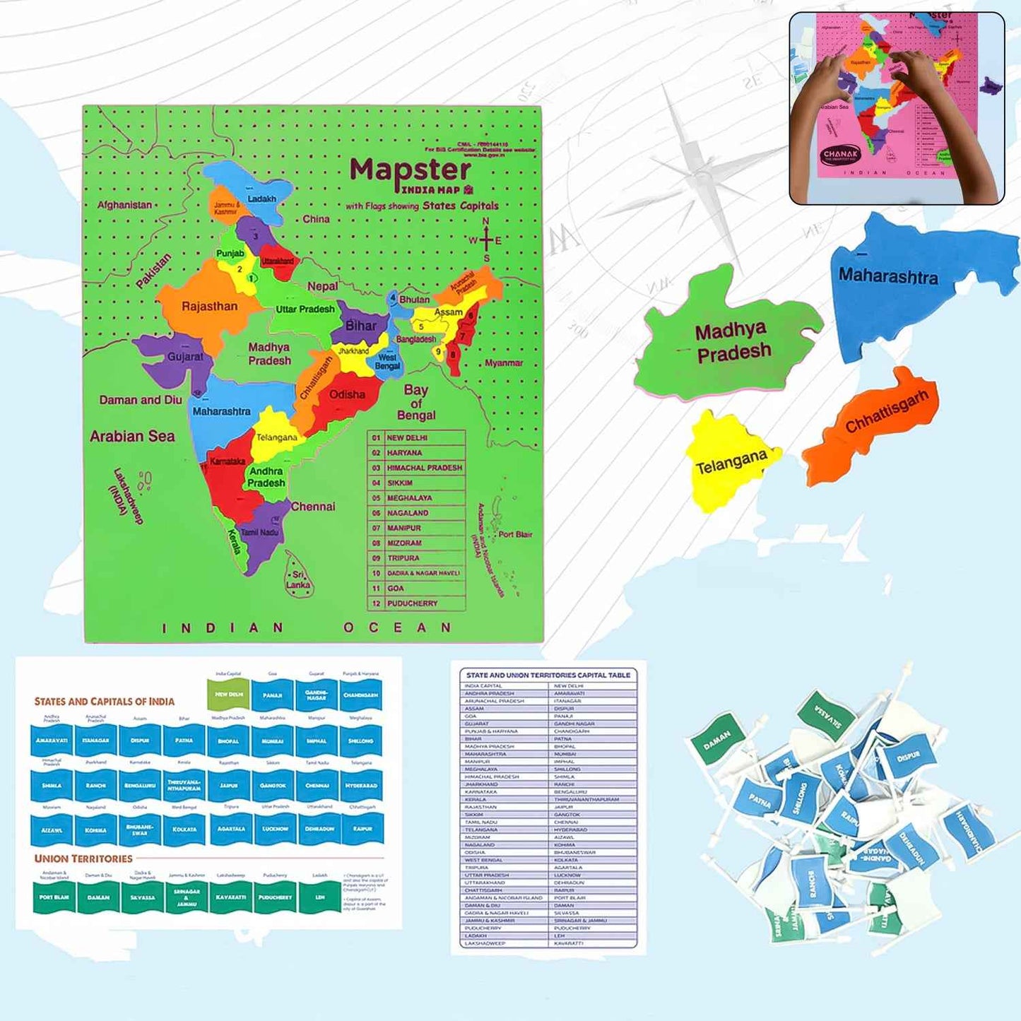 Aditi Mapster India Map Eva Foam Puzzle Set