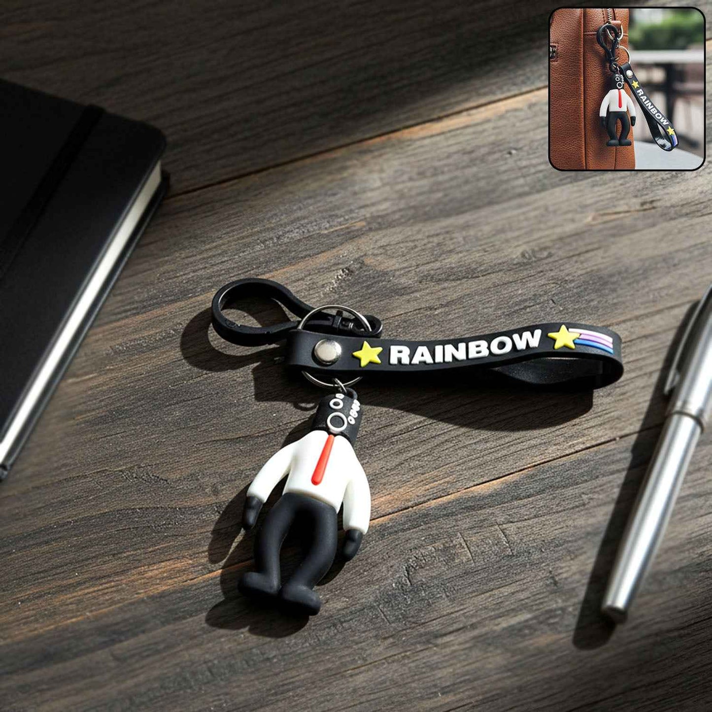 Stylish Cartoon Man Figure Keychain (1 Pc)