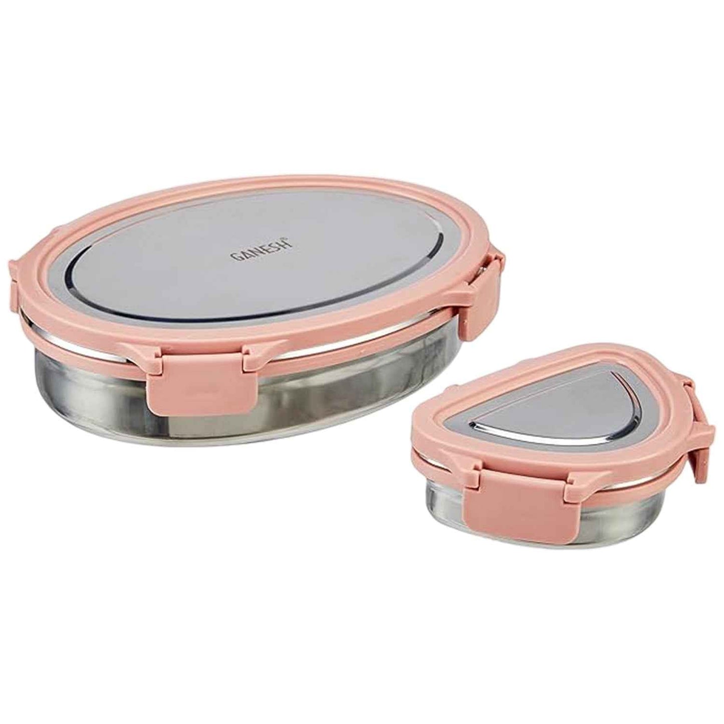 Ganesh Classy 2 Piece Stainless Steel Lunch Box Set - BeSh Deals®