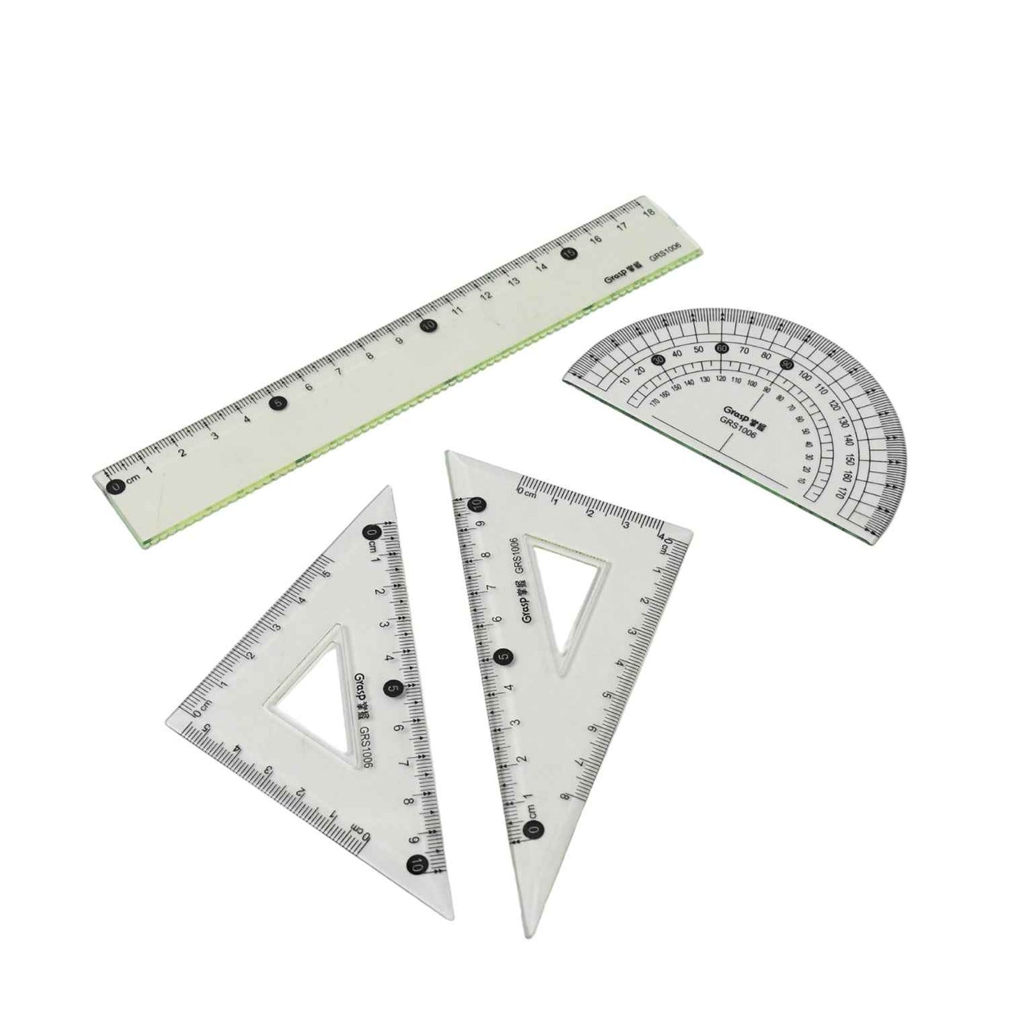 4-piece Geometry Set Triangle Ruler Protractor Straight Ruler