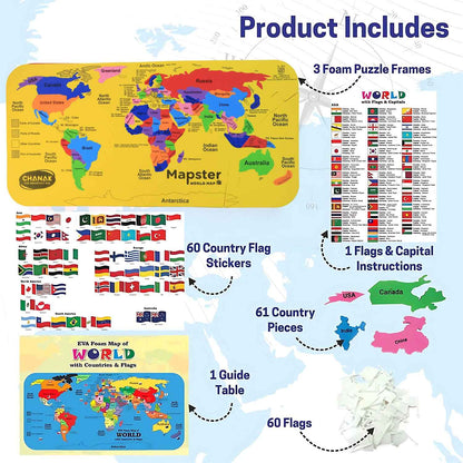 Aditi Mapster World Map Eva Foam Puzzle Set