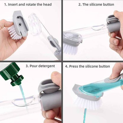 1271 Automatic Liquid Dispenser Dish Clean Brush Scrubber