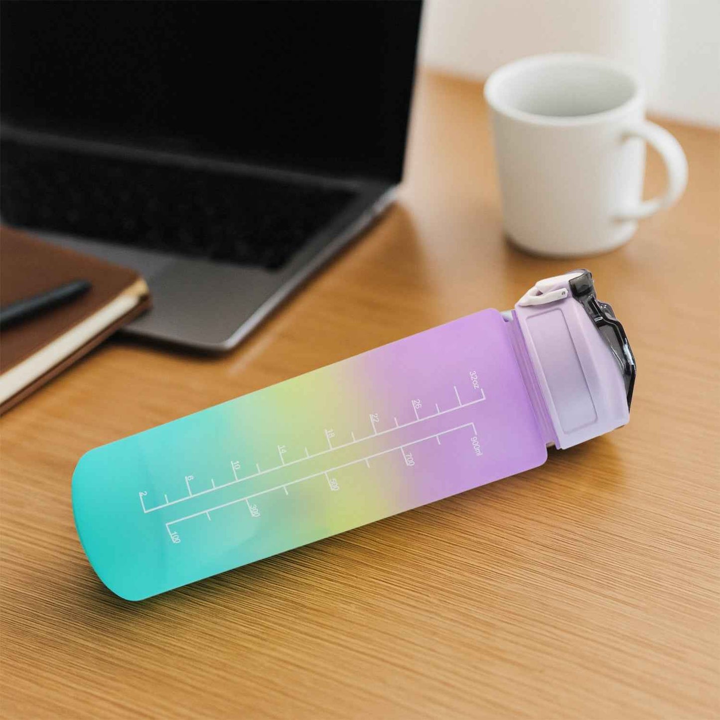 0325 Motivational Water Bottle With Straw  Time Marker Bpa-free Tritan Portable Gym Water Bottle Leakproof Reusable Special Design For Your Sports Activity Hiking Camping