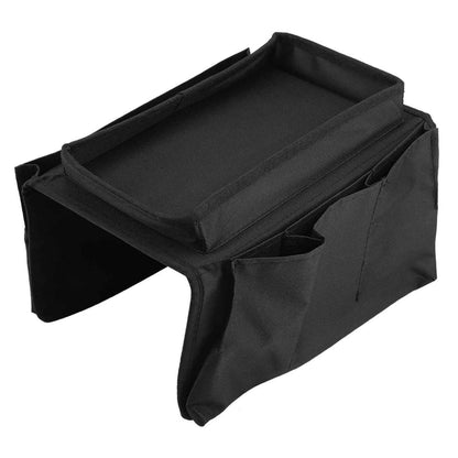 8164 Sofa Arm Rest Hanging Storage Bag Storage Bag For Sofa Ideal For Sorting Magazines Ipad Books (Black)