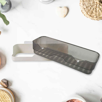 Wall Mounted Self Adhesive Plastic Storage Shelf (1 Pc)