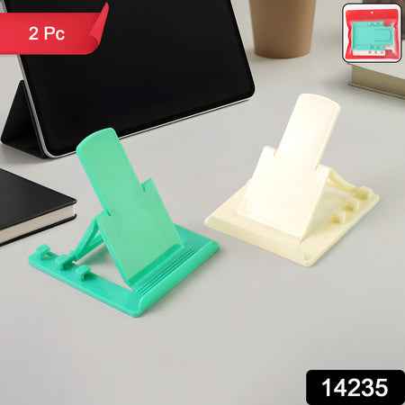 Adjustable Foldable Plastic Mobile Phone Stand Holder (2 Pc)